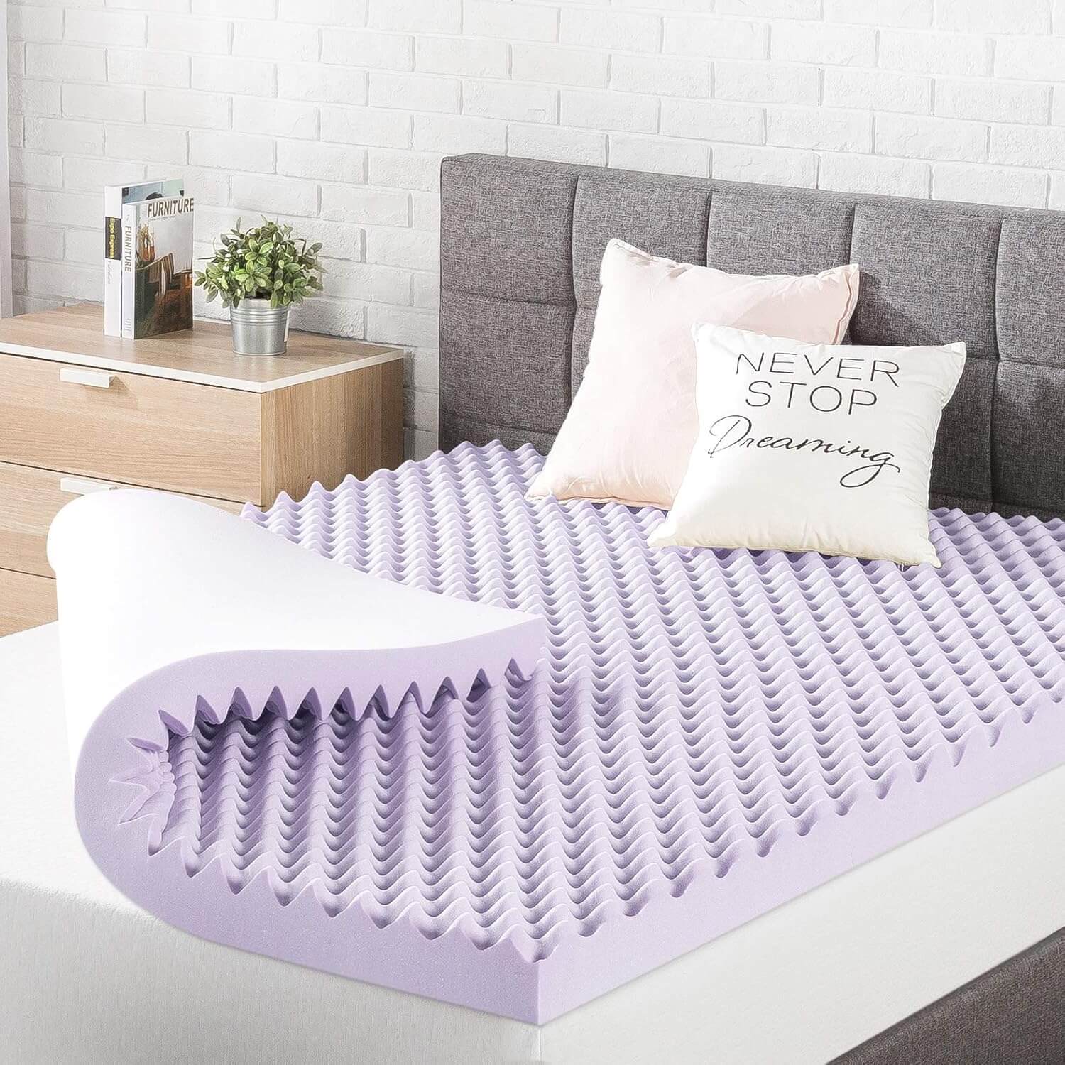 Best Price Mattress 3 Inch Lavender Memory Foam Topper